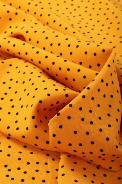 Индо принт "Средний горох" (ЧЕРНЫЙ ГОРОХ НА ЖЕЛТОМ - 0,2 СМ - 24)