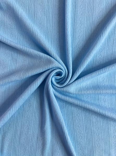 Ажурный трикотаж рибана принт ромбики RT27 (ГОЛУБОЙ)