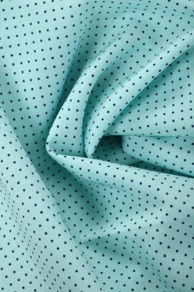 Индо принт "Крапинки" (СИНИЙ ГОРОХ НА БИРЮЗОВОМ - 0,1 СМ - 13)