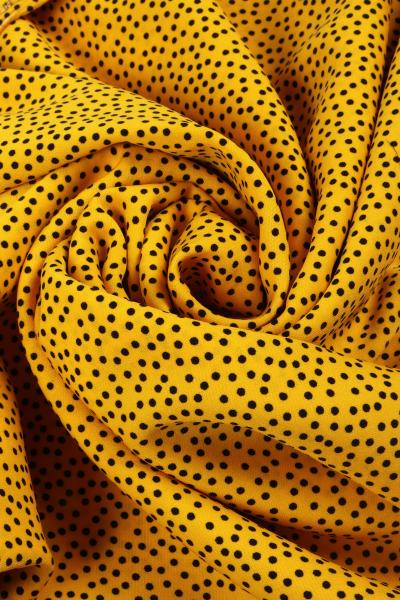 Софт принт "Песок" (ЧЕРНЫЙ ГОРОХ НА ЖЕЛТОМ - 0,2 СМ - 5)