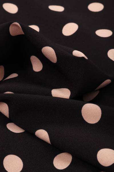 Индо принт "Крупных горох" (БЕЖЕВЫЙ ГОРОХ НА ЧЕРНОМ - 1,5 СМ - 29)