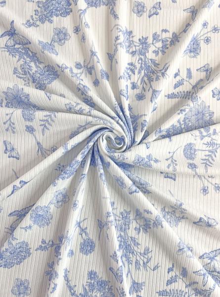 Лапша принт вискозная RT40 (ДИОР ГОЛУБОЙ)