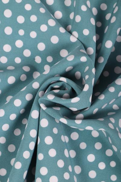 Индо принт "Рассыпной горох" (БЕЛЫЙ ГОРОХ НА БИРЮЗОВОМ - ОТ 0,5 ДО 0,7 СМ - 5)