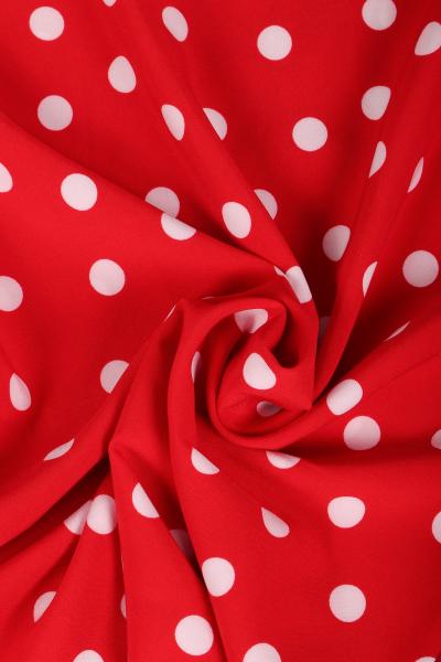 Индо принт "Крупных горох" (БЕЛЫЙ ГОРОХ НА КРАСНОМ - 1,5 СМ - 14)