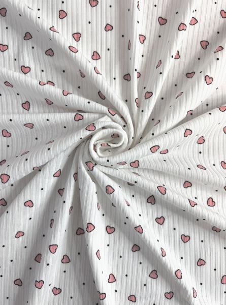 Лапша принт вискозная RT40 (СЕРДЦА САМОЙЛОВОЙ РОЗОВЫЕ)