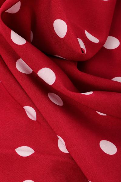 Индо принт "Крупных горох" (БЕЛЫЙ ГОРОХ НА БОРДОВОМ - 1,5 СМ - 22)