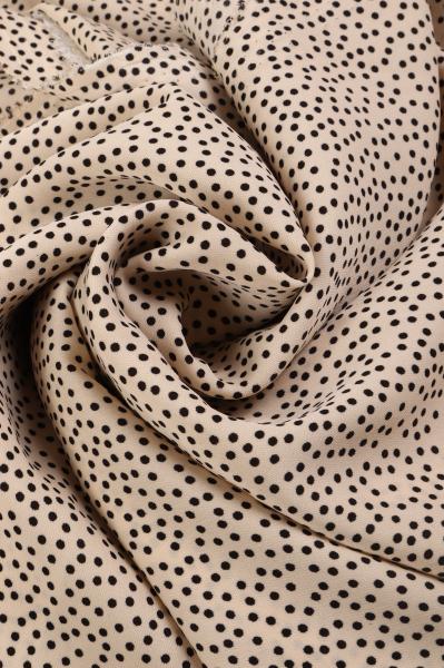 Софт принт "Песок" (ЧЕРНЫЙ ГОРОХ НА СВЕТЛО-БЕЖЕВОМ - 0,2 СМ - 4)