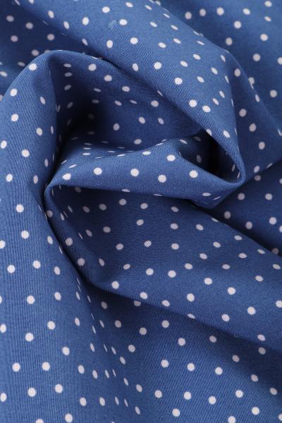 Индо принт "Средний горох" (БЕЛЫЙ ГОРОХ НА СИНЕМ - 0,2 СМ - 23)