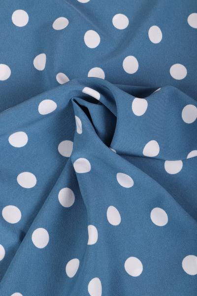 Индо принт "Крупных горох" (БЕЛЫЙ ГОРОХ НА НЕБЕСНО-СИНЕМ - 1,5 СМ - 6)