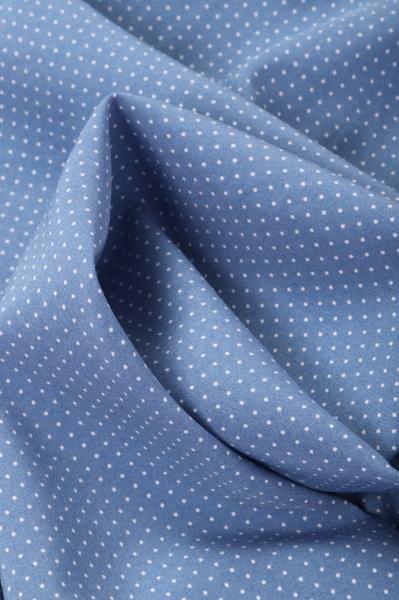 Индо принт "Крапинки" (БЕЛЫЙ ГОРОХ НА СИНЕМ - 0,1 СМ - 21)