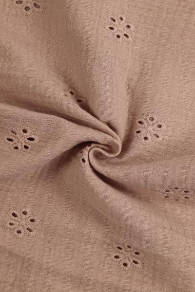 Муслин с вышивкой (ТЕМНО-БЕЖЕВЫЙ - 8)