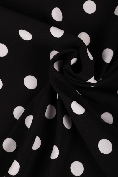 Индо принт "Крупных горох" (БЕЛЫЙ ГОРОХ НА ЧЕРНОМ - 1,5 СМ - 4)