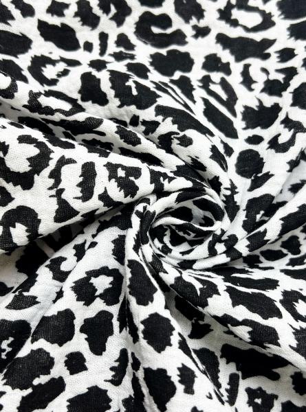 Муслин принт RT16 (ЛЕОПАРД ЧЕРНЫЙ - 1)