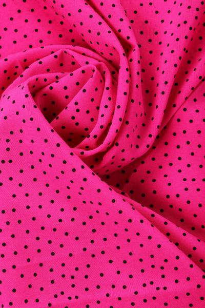 Индо принт "Средний горох" (ЧЕРНЫЙ ГОРОХ НА МАЛИНОВОМ - 0,2 СМ - 45)