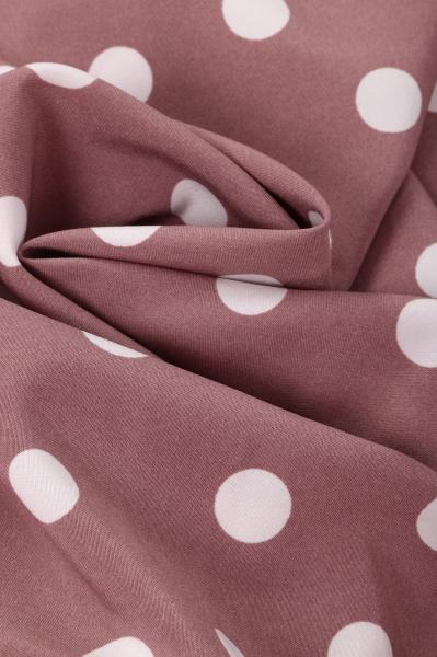 Индо принт "Крупных горох" (БЕЛЫЙ ГОРОХ НА СУХОЙ РОЗЕ - 1,5 СМ - 20)