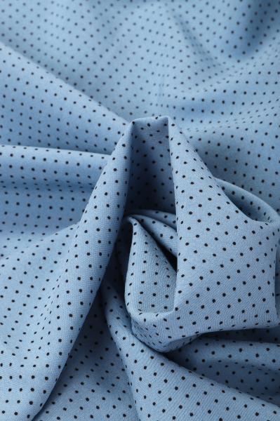 Индо принт "Крапинки" (ЧЕРНЫЙ ГОРОХ НА СИНЕМ - 0,1 СМ - 9)