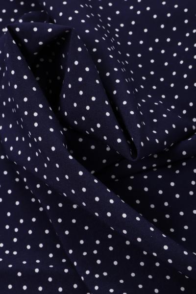 Индо принт "Средний горох" (БЕЛЫЙ ГОРОХ НА ТЕМНО-СИНЕМ - 0,2 СМ - 18)