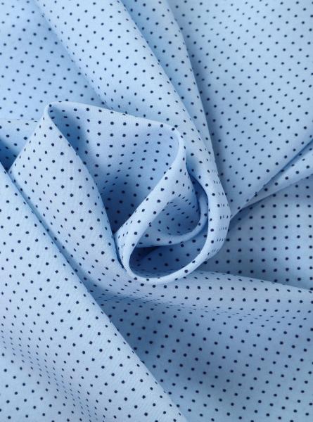 Индо принт "Крапинки" (СИНИЙ ГОРОХ НА ГОЛУБОМ - 0,1 СМ - 11)