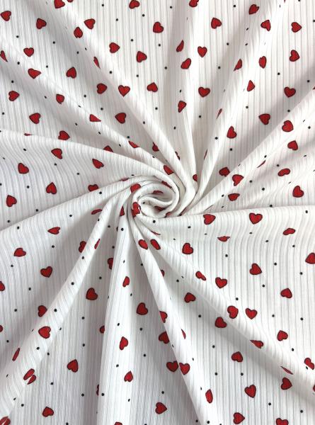 Лапша принт вискозная RT40 (СЕРДЦА САМОЙЛОВОЙ КРАСНЫЕ)