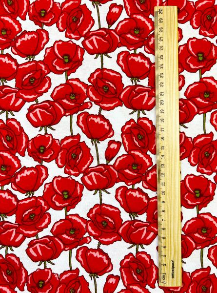 30/1 ОЕ Кулирная гладь 100% х/б (7026 V-01 БЕЛЫЙ. МАКИ - 850000)