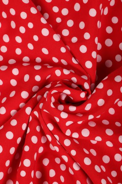 Индо принт "Рассыпной горох" (БЕЛЫЙ ГОРОХ НА КРАСНОМ - ОТ 0,5 ДО 0,7 СМ - 32)