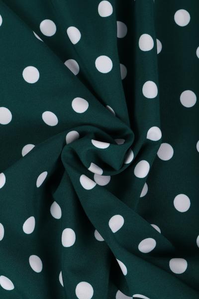 Индо принт "Крупных горох" (БЕЛЫЙ ГОРОХ НА ЗЕЛЕНОМ - 1,5 СМ - 26)