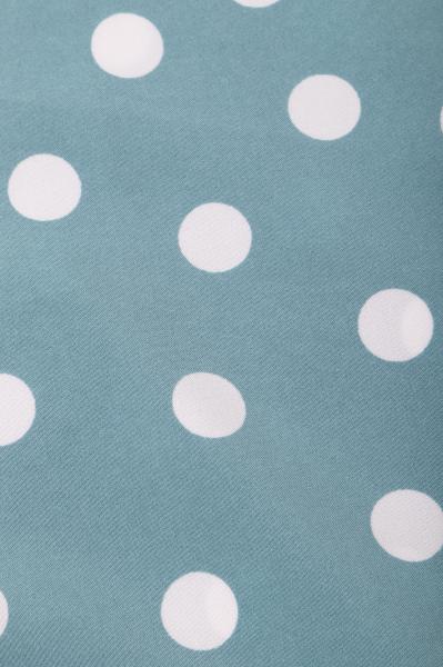 Индо принт "Крупных горох" (БЕЛЫЙ ГОРОХ НА БИРЮЗОВОМ - 1,5 СМ - 11)