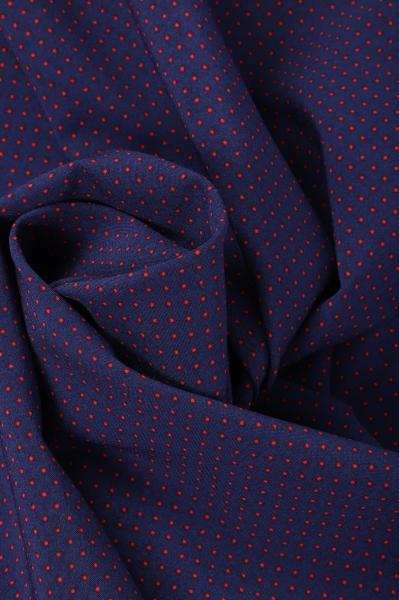 Индо принт "Крапинки" (КРАСНЫХ ГОРОХ НА ТЕМНО-СИНЕМ - 0,1 СМ - 16)