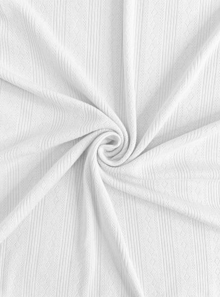 Ажурный трикотаж рибана принт ромбики RT27 (БЕЛЫЙ)