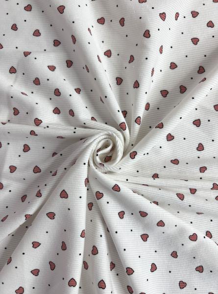 Лапша рибана хлопок принт RT29 (МЕЛКИЕ СЕРДЕЧКИ - 1)