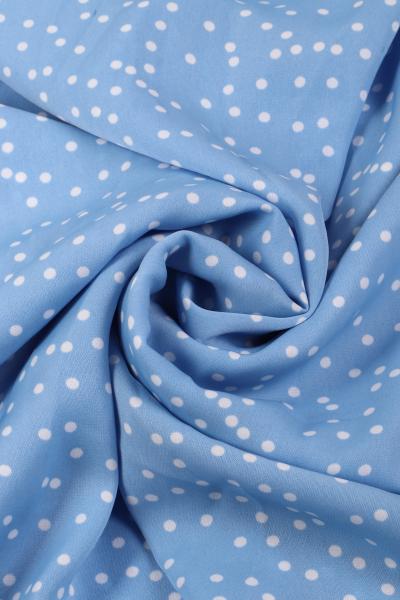 Софт принт "Средний горох" (БЕЛЫЙ ГОРОХ НА ГОЛУБОМ - 0,4 СМ - 1)