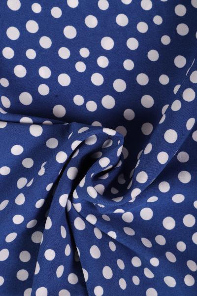 Индо принт "Рассыпной горох" (БЕЛЫЙ ГОРОХ НА СИНЕМ - ОТ 0,5 ДО 0,7 СМ - 29)