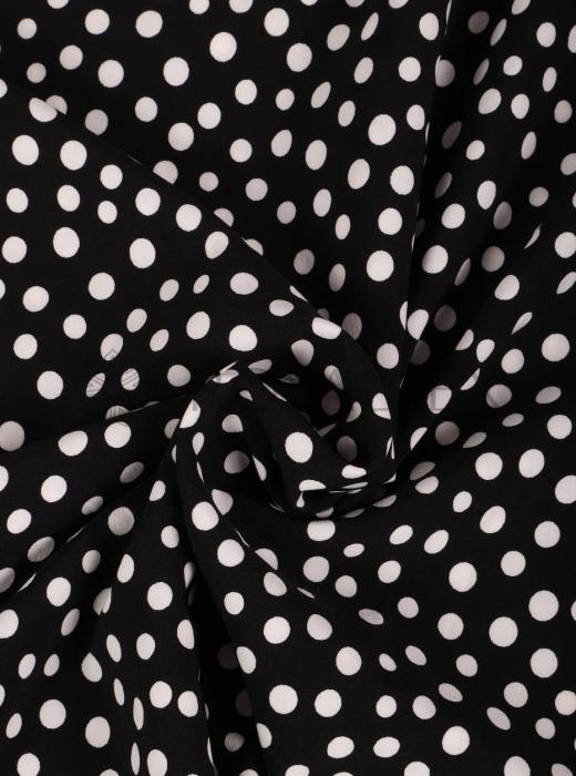 Индо принт "Рассыпной горох" (БЕЛЫЙ ГОРОХ НА ЧЕРНОМ - ОТ 0,5 ДО 0,7 СМ - 3)