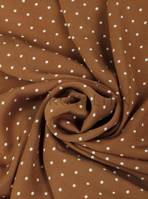 Софт принт "Средний горох" (БЕЛЫЙ ГОРОХ НА КОРИЧНЕВОМ - 0,3 СМ - 9)