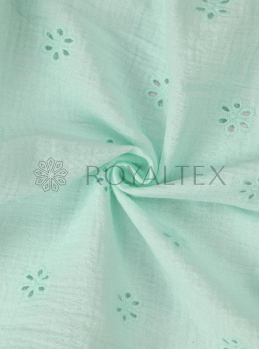 Муслин с вышивкой (БИРЮЗОВЫЙ - 11)