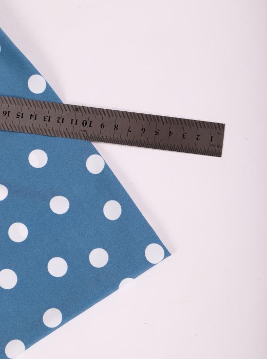 Индо принт "Крупных горох" (БЕЛЫЙ ГОРОХ НА НЕБЕСНО-СИНЕМ - 1,5 СМ - 6)