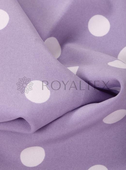 Индо принт "Крупных горох" (БЕЛЫЙ ГОРОХ НА СИРЕНЕВОМ - 1,5 СМ - 31)