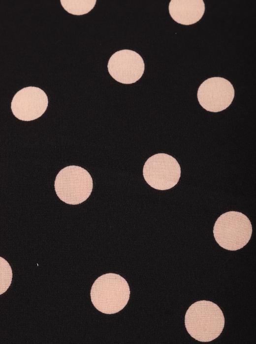 Индо принт "Крупных горох" (БЕЖЕВЫЙ ГОРОХ НА ЧЕРНОМ - 1,5 СМ - 29)