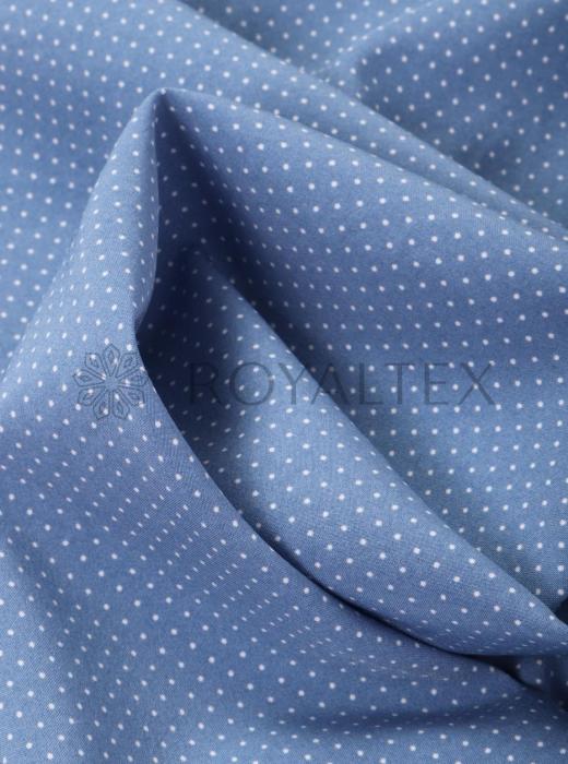 Индо принт "Крапинки" (БЕЛЫЙ ГОРОХ НА СИНЕМ - 0,1 СМ - 21)
