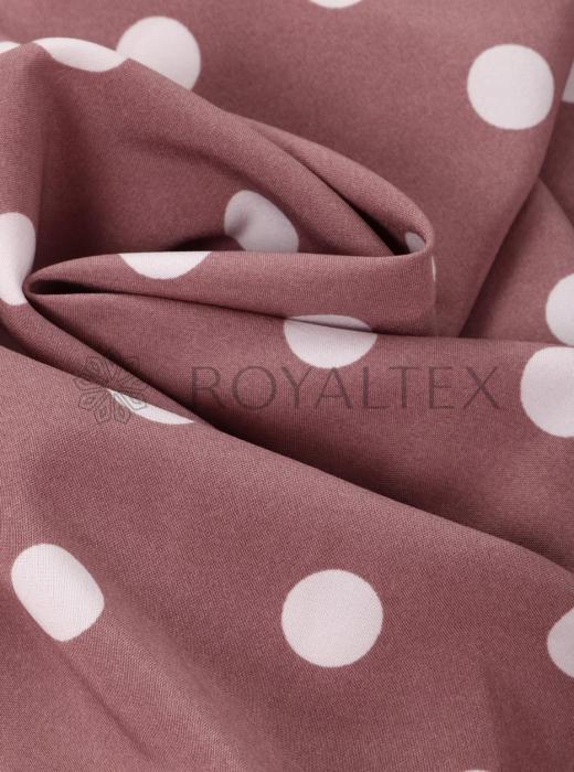 Индо принт "Крупных горох" (БЕЛЫЙ ГОРОХ НА СУХОЙ РОЗЕ - 1,5 СМ - 20)