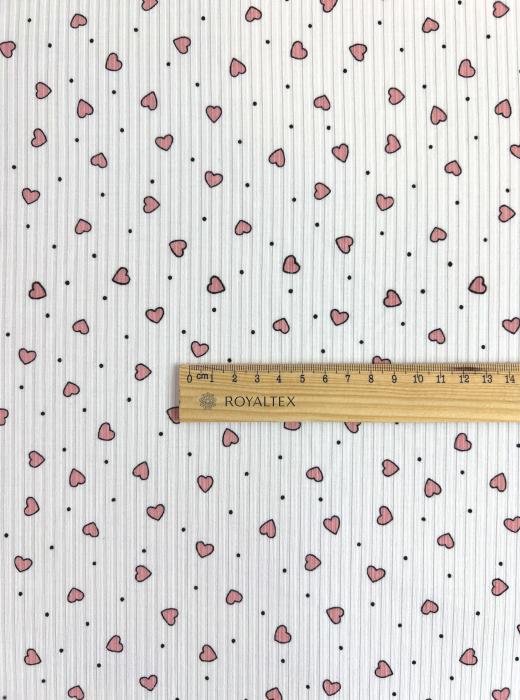 Лапша принт вискозная RT40 (СЕРДЦА САМОЙЛОВОЙ РОЗОВЫЕ)