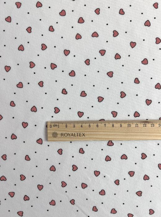 Лапша рибана хлопок принт RT29 (МЕЛКИЕ СЕРДЕЧКИ - 1)