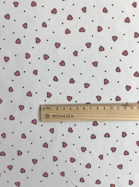 Лапша рибана хлопок принт RT29 (МЕЛКИЕ СЕРДЕЧКИ - 1)