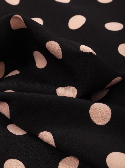 Индо принт "Крупных горох" (БЕЖЕВЫЙ ГОРОХ НА ЧЕРНОМ - 1,5 СМ - 29)