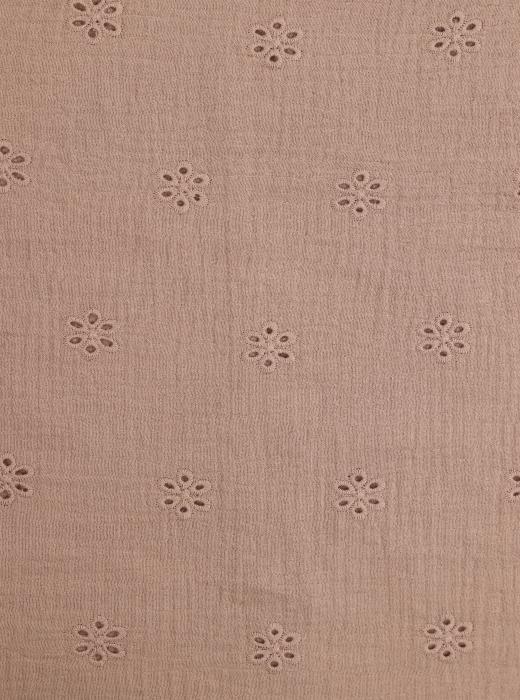Муслин с вышивкой (ТЕМНО-БЕЖЕВЫЙ - 8)