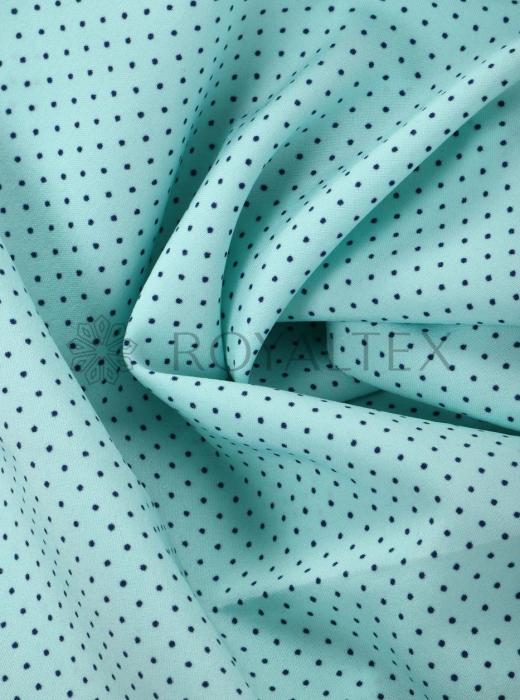 Индо принт "Крапинки" (СИНИЙ ГОРОХ НА БИРЮЗОВОМ - 0,1 СМ - 13)