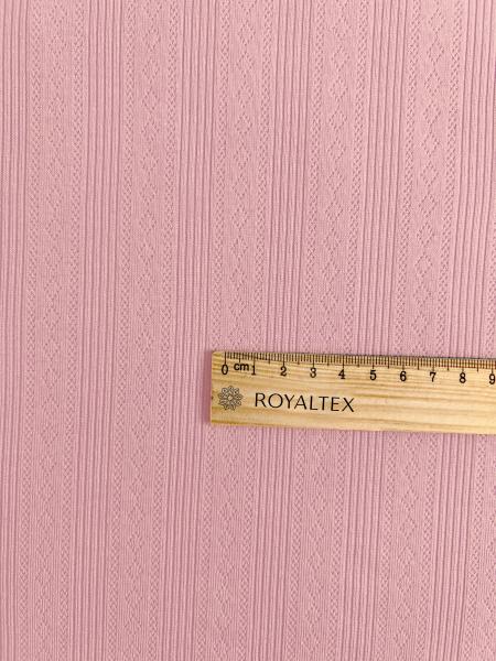 Ажурный трикотаж рибана принт ромбики RT27 (РОЗОВЫЙ)