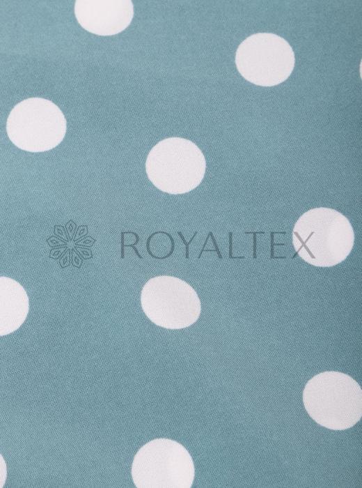 Индо принт "Крупных горох" (БЕЛЫЙ ГОРОХ НА БИРЮЗОВОМ - 1,5 СМ - 11)