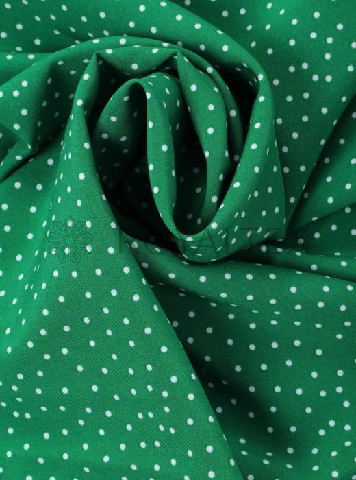 Индо принт "Средний горох" (БЕЛЫЙ ГОРОХ НА ЗЕЛЕНОМ - 0,2 СМ - 47)