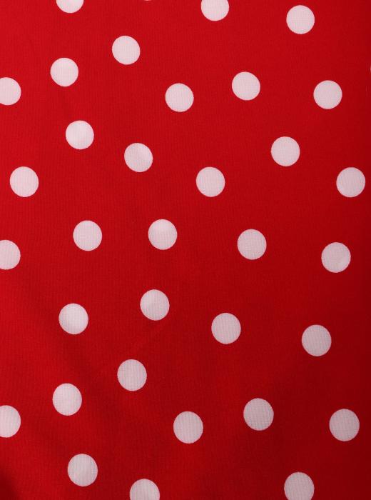 Индо принт "Крупных горох" (БЕЛЫЙ ГОРОХ НА КРАСНОМ - 1,5 СМ - 14)